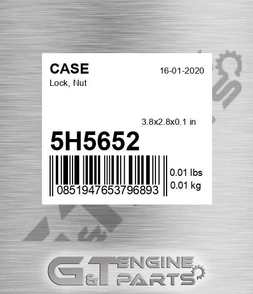 5H5652 Lock, Nut