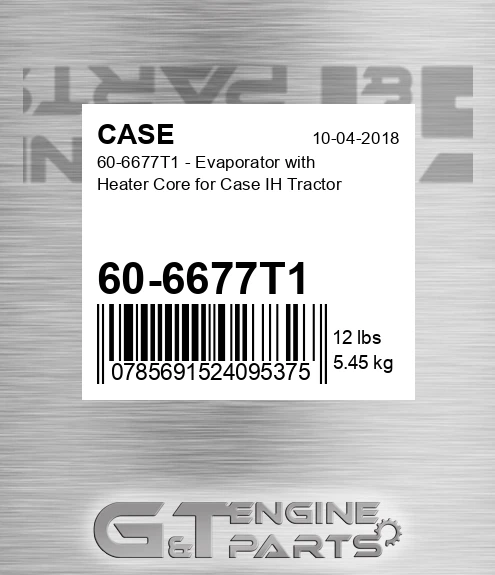 60-6677T1 - Evaporator With Heater Core For Ih Tractor
