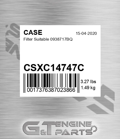 CSXC14747C Filter Suitable 0938717bq