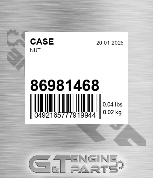86981468 CASE Nut