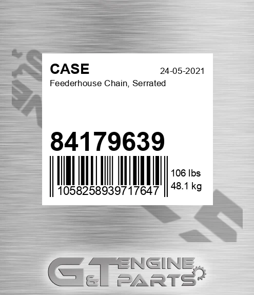 84179639 Feederhouse Chain, Serrated