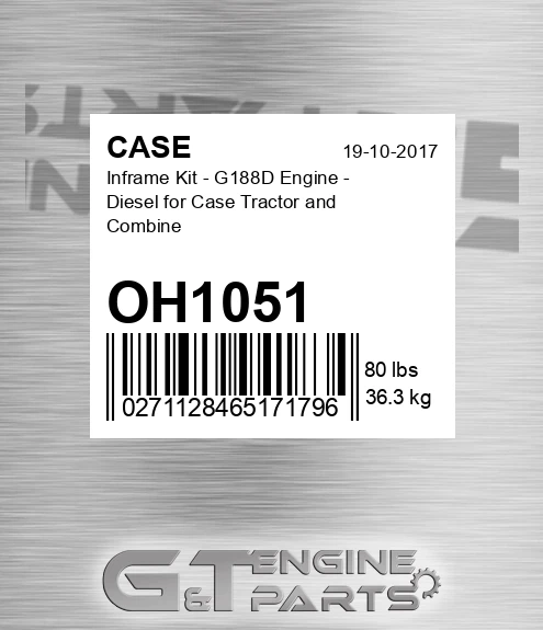 OH1051 Inframe Kit - G188d Engine - Diesel For Tractor And Combine