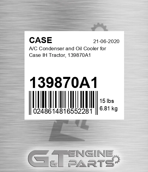 139870A1 CASE A/c Condenser And Oil Cooler For Case Ih Tractor,