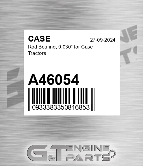 A46054 CASE Rod Bearing, 0.030" For Case Tractors