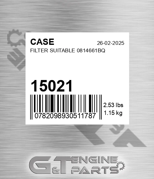 15021 Filter Suitable 0814661bq
