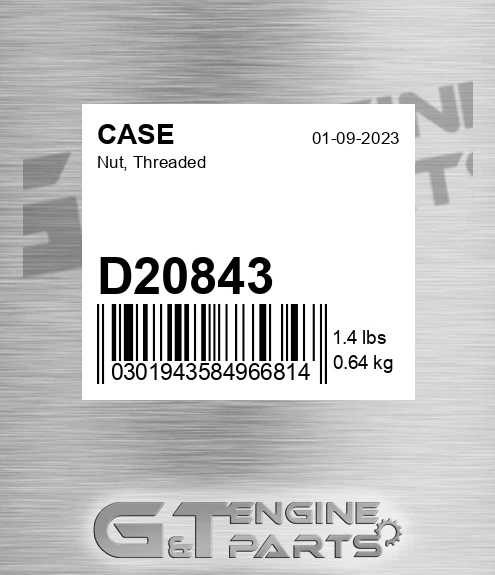 D20843 Nut, Threaded