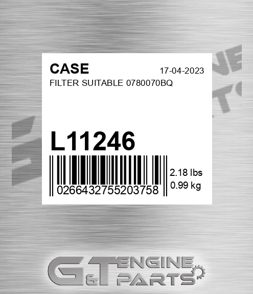 L11246 CASE Filter Suitable 0780070bq