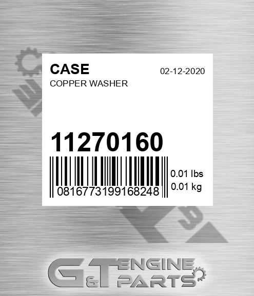 11270160 Copper Washer
