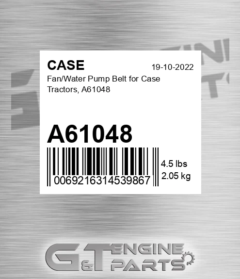 A61048 CASE Fan/water Pump Belt For Case Tractors,