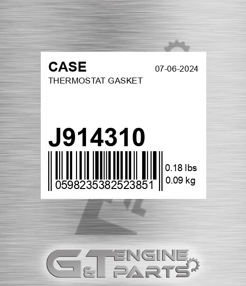 J914310 CASE Thermostat Gasket