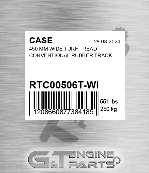 RTC00506T-WI 450 Mm Wide Turf Tread Conventional Rubber Track