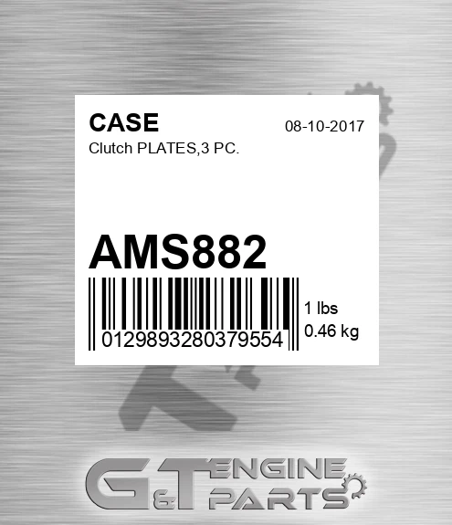 AMS882 CASE Clutch Plates,3 Pc.