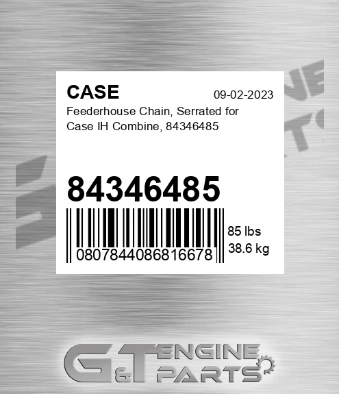 84346485 Feederhouse Chain, Serrated For Ih Combine,