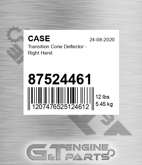 87524461 Transition Cone Deflector - Right Hand