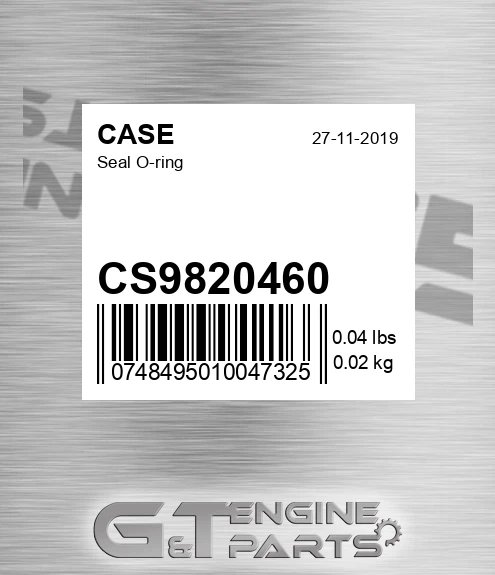 CS9820460 CASE Seal O-ring