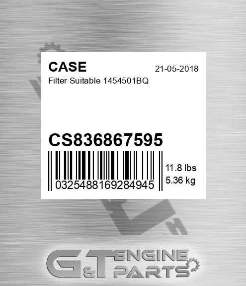 CS836867595 Filter Suitable 1454501bq for CASE