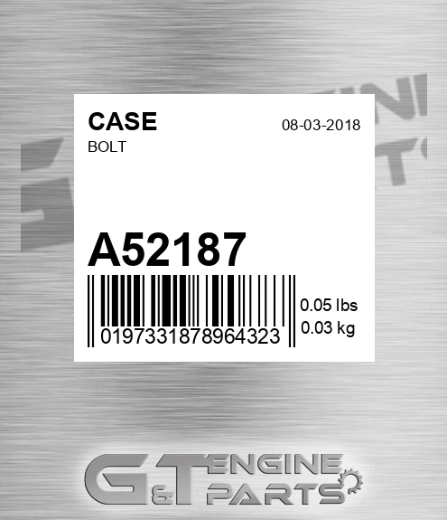 A52187 CASE Bolt