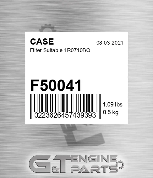 F50041 Filter Suitable 1r0710bq