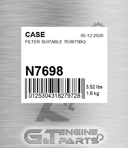N7698 CASE Filter Suitable 7e0975bq