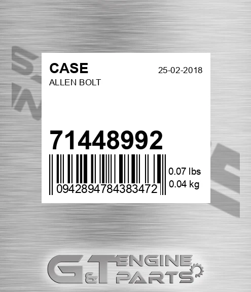 71448992 CASE Allen Bolt