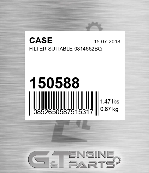 150588 CASE Filter Suitable 0814662bq