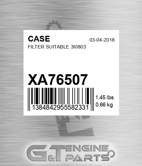 XA76507 CASE Filter Suitable 3i0803
