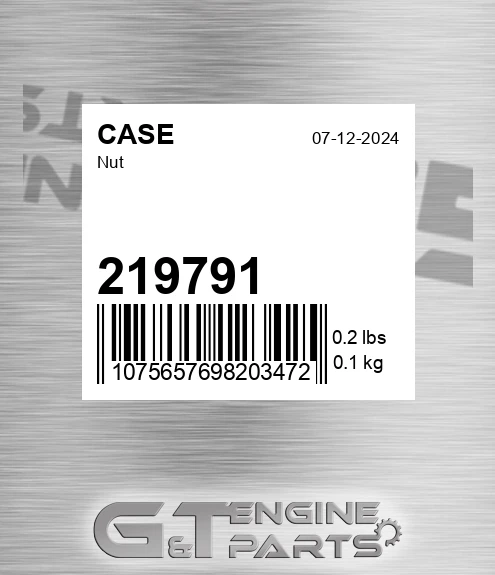 219791 CASE Nut