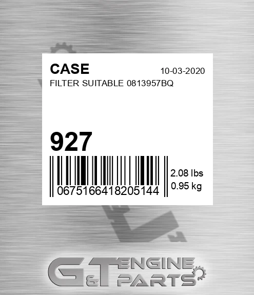 927 Filter Suitable 0813957bq