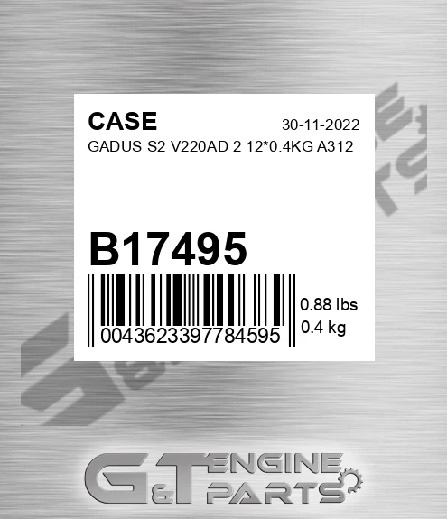B17495 Gadus S2 V220ad 2 12*0.4kg A312