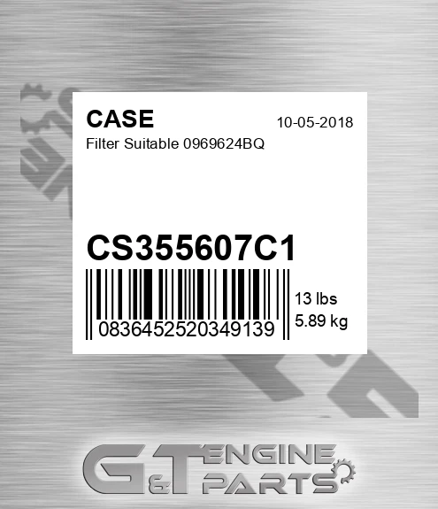 CS355607C1 CASE Filter Suitable 0969624bq