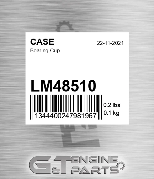 LM48510 CASE Bearing Cup
