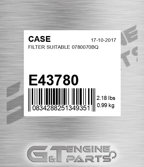 E43780 Filter Suitable 0780070bq