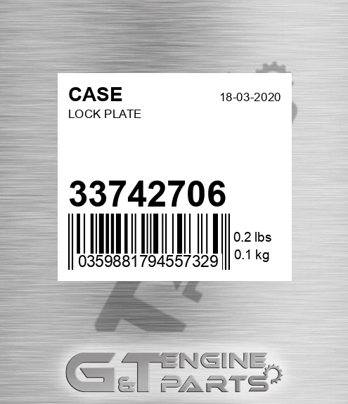 33742706 Lock Plate