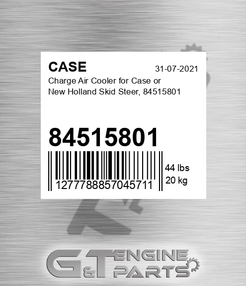 84515801 CASE Charge Air Cooler For Case Or New Holland Skid Steer,