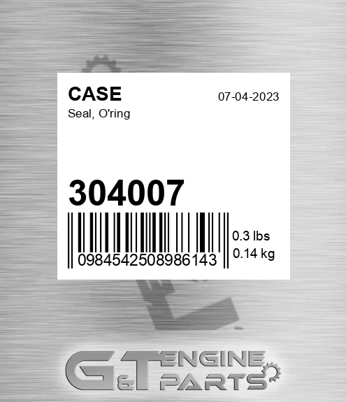 304007 Seal, O'ring