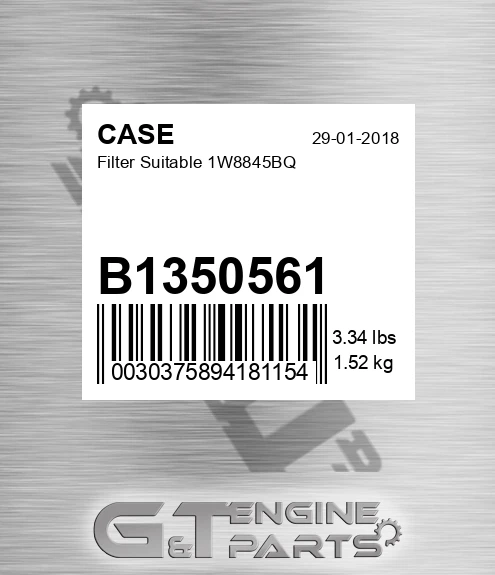 B1350561 Filter Suitable 1w8845bq