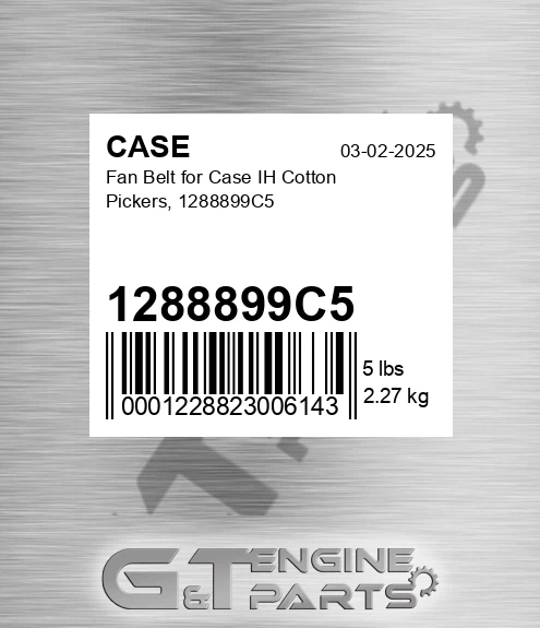 1288899C5 CASE Fan Belt For Case Ih Cotton Pickers,