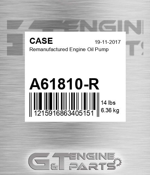 A61810-R CASE Remanufactured Engine Oil Pump