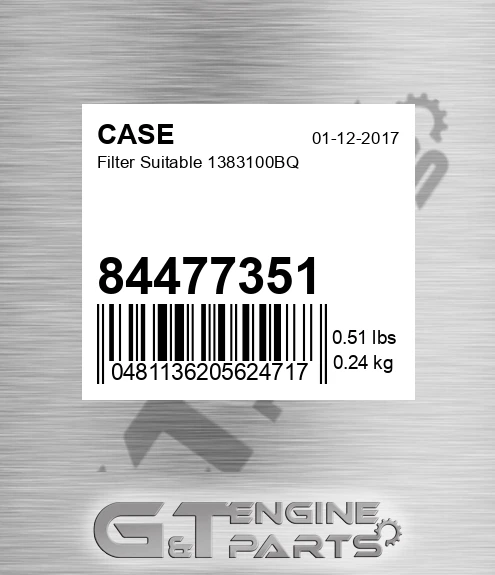 84477351 CASE Filter Suitable 1383100bq