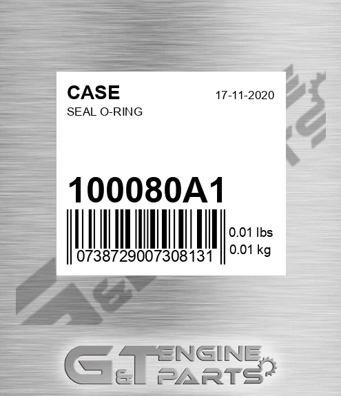 100080A1 CASE Seal O-ring