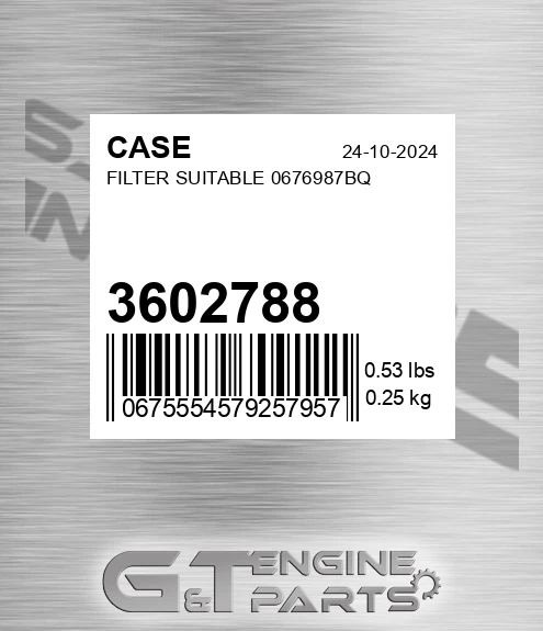 3602788 CASE Filter Suitable 0676987bq