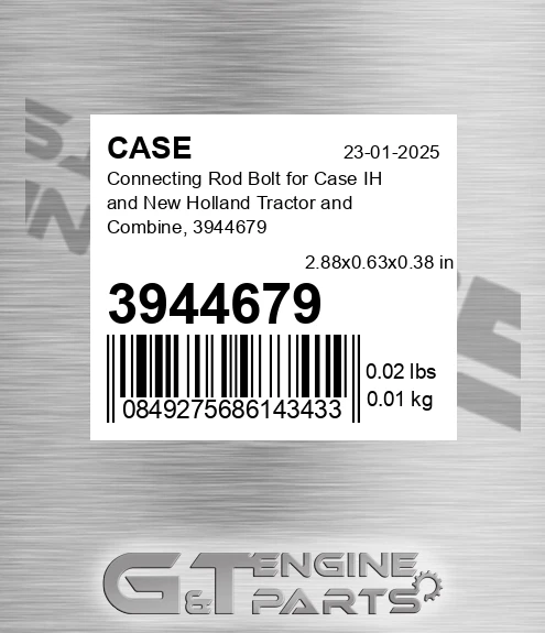 3944679 CASE Connecting Rod Bolt For Case Ih And New Holland Tractor And Combine,