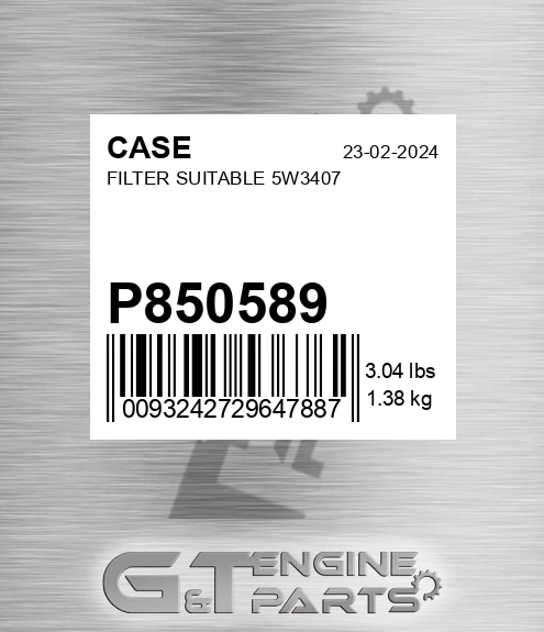 P850589 Filter Suitable 5w3407