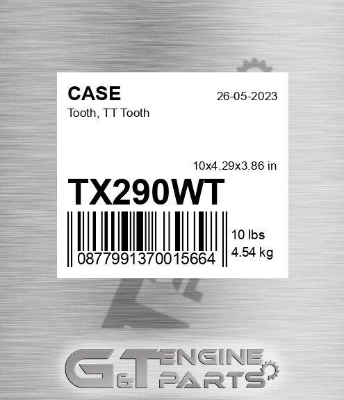 TX290WT Tooth, Tt Tooth