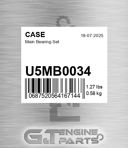 U5MB0034 Main Bearing Set