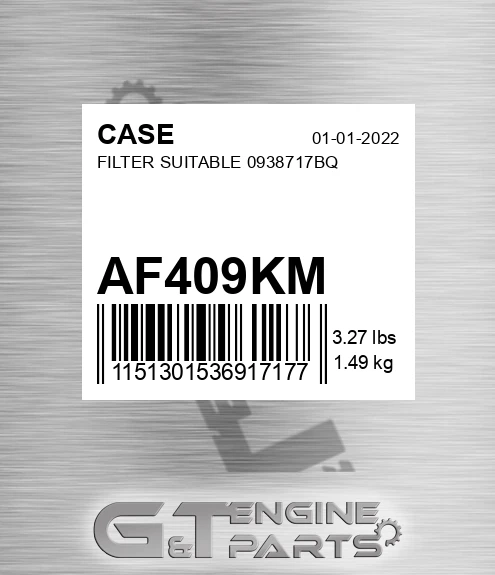 AF409KM Filter Suitable 0938717bq