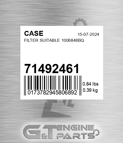 71492461 Filter Suitable 1006848bq