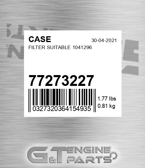 77273227 CASE Filter Suitable 1041296