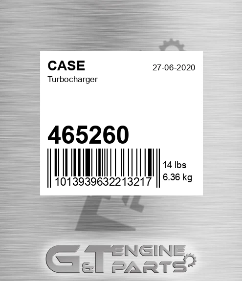 465260 CASE Turbocharger
