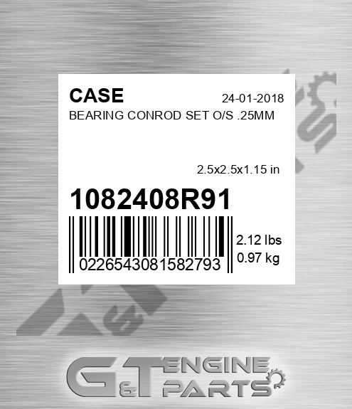 1082408R91 CASE Bearing Conrod Set O/s .25mm